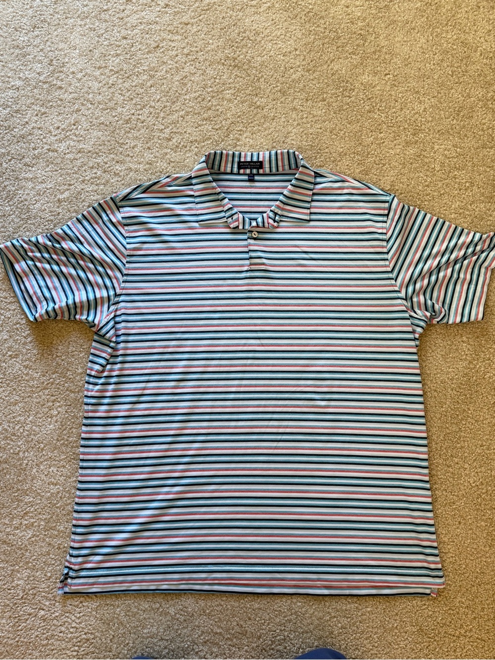 Peter Millar Crown Crafted XXL Sporty Athletic Striped Collared Men’s Shirt